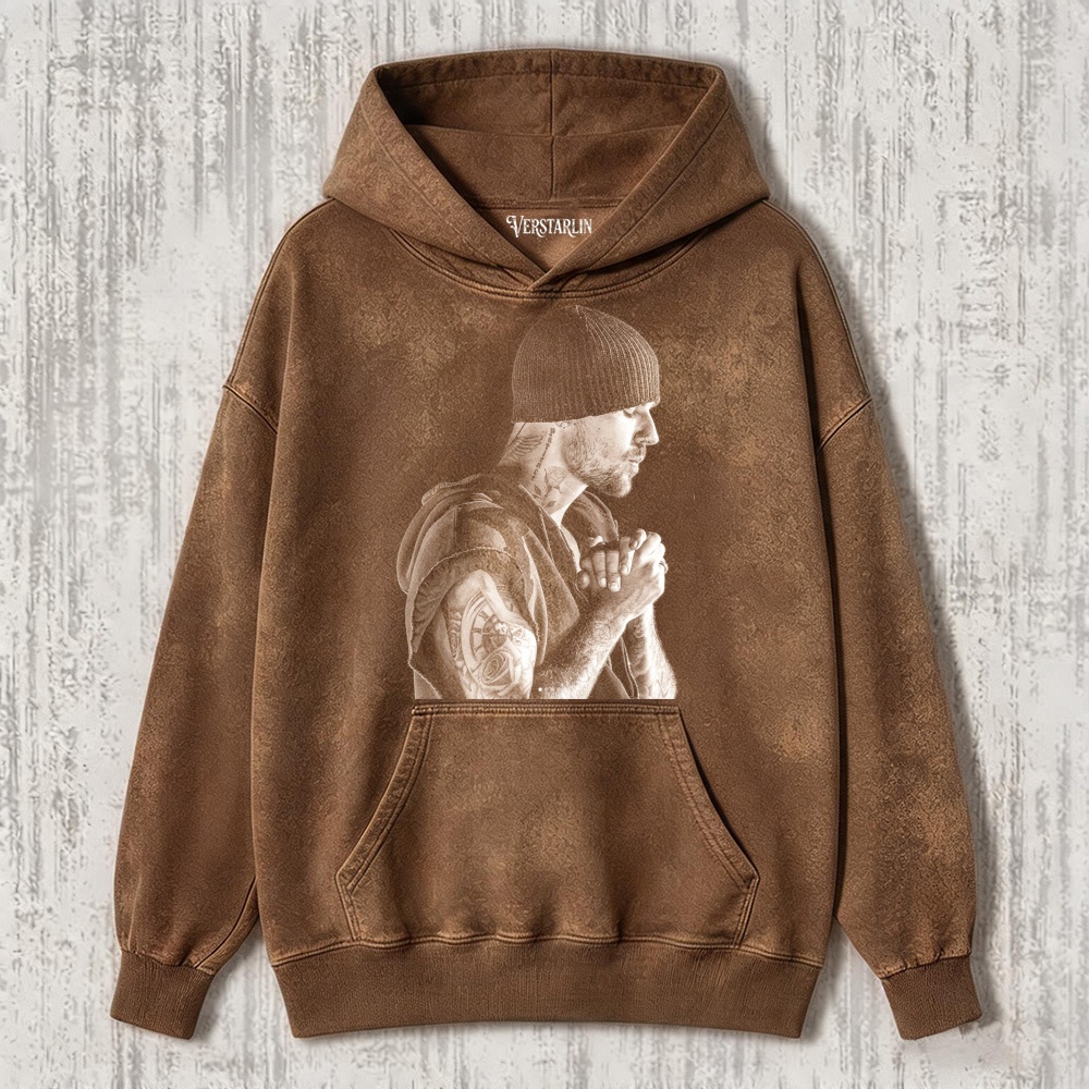 Coachella Vibe Justin Bieber Black & White Side Profile Prayer Graphic