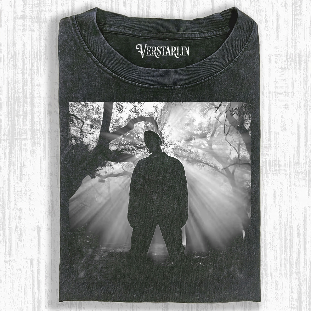 Coachella Forest Vibe Black & White Sunlight Silhouette Print
