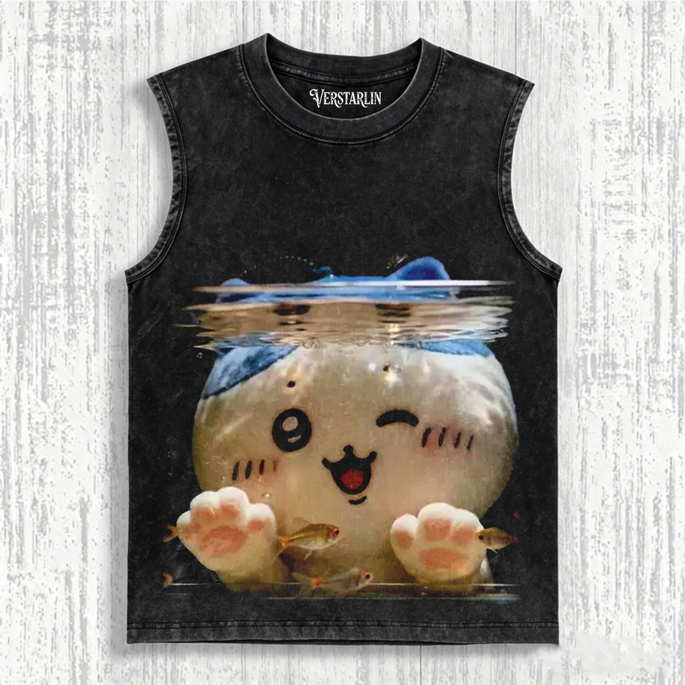 Cute Cartoon Graffiti Print Casual Top