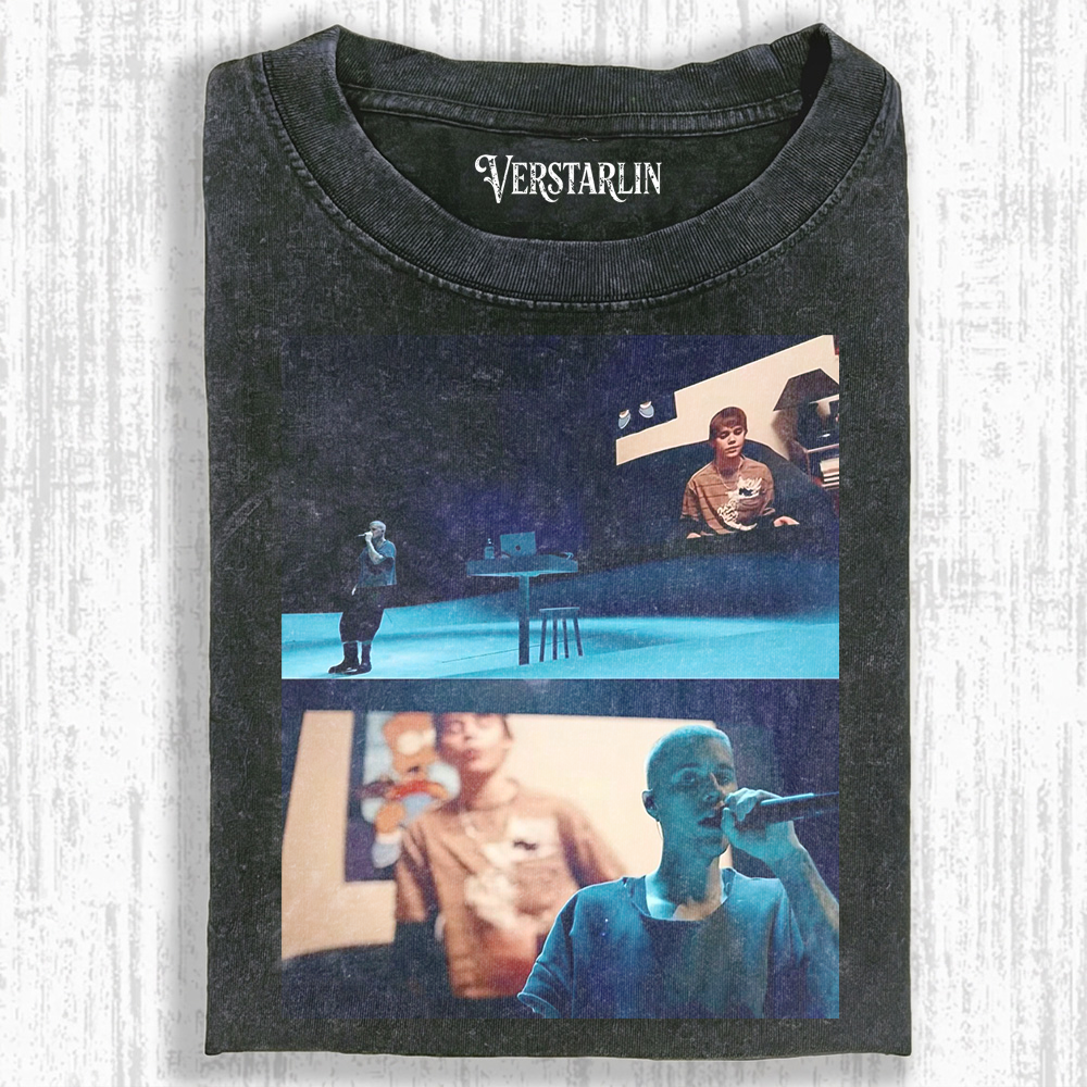 Justin Bieber Tour Montage Hoodie | Live Performance Collage Vintage Washed Sweatshirt