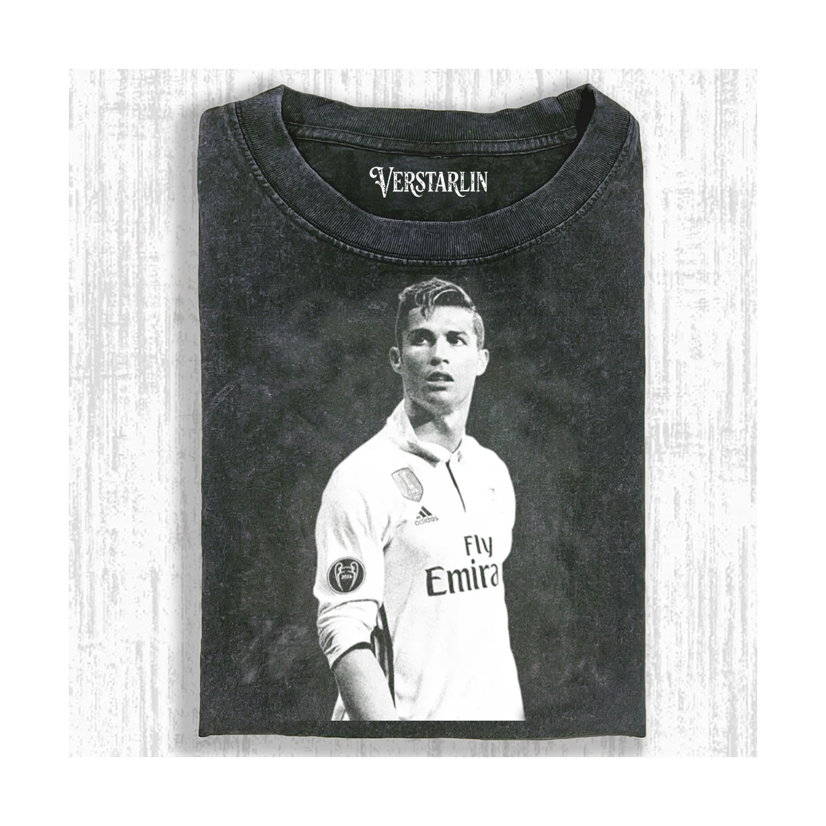 Cristiano Ronaldo Real Madrid Black & White Vintage Tee