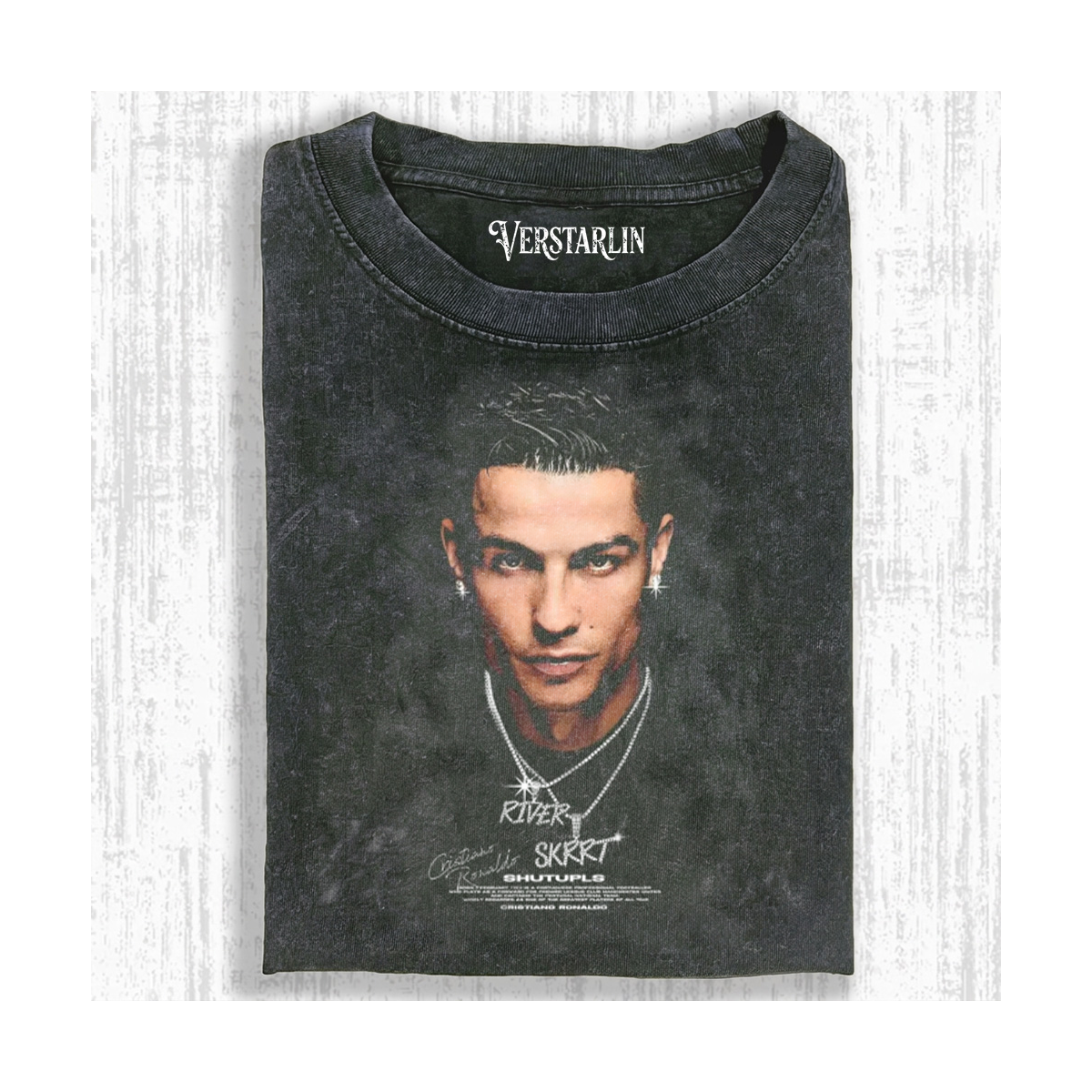 Cristiano Ronaldo Iced Out Hip-Hop Style Portrait Tee