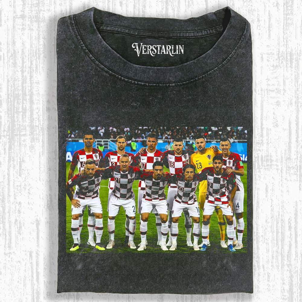 Croatia National Football Team Photo Tee | Vatreni Retro Soccer Graphic Tee