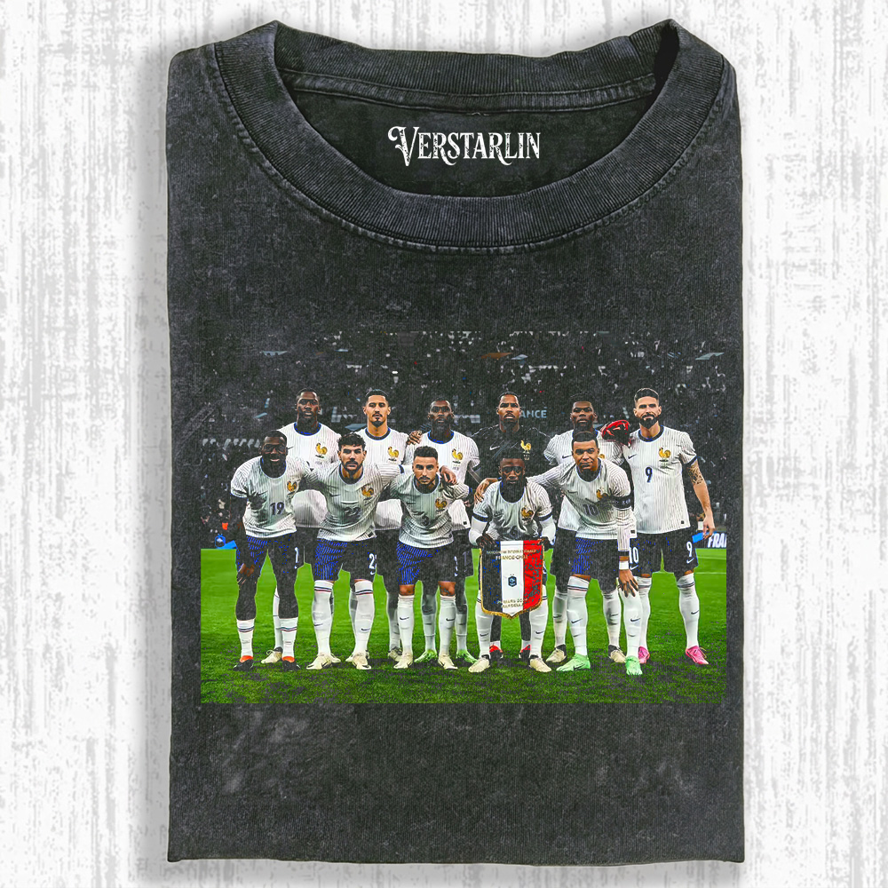 France National Football Team Photo Tee | Les Bleus Retro Soccer Streetwear