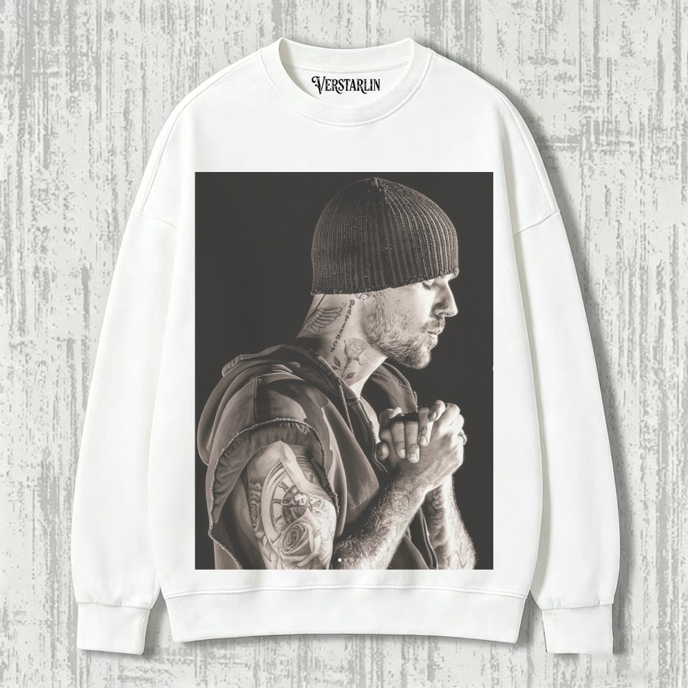 Coachella Vibe Justin Bieber Black & White Side Profile Prayer Graphic
