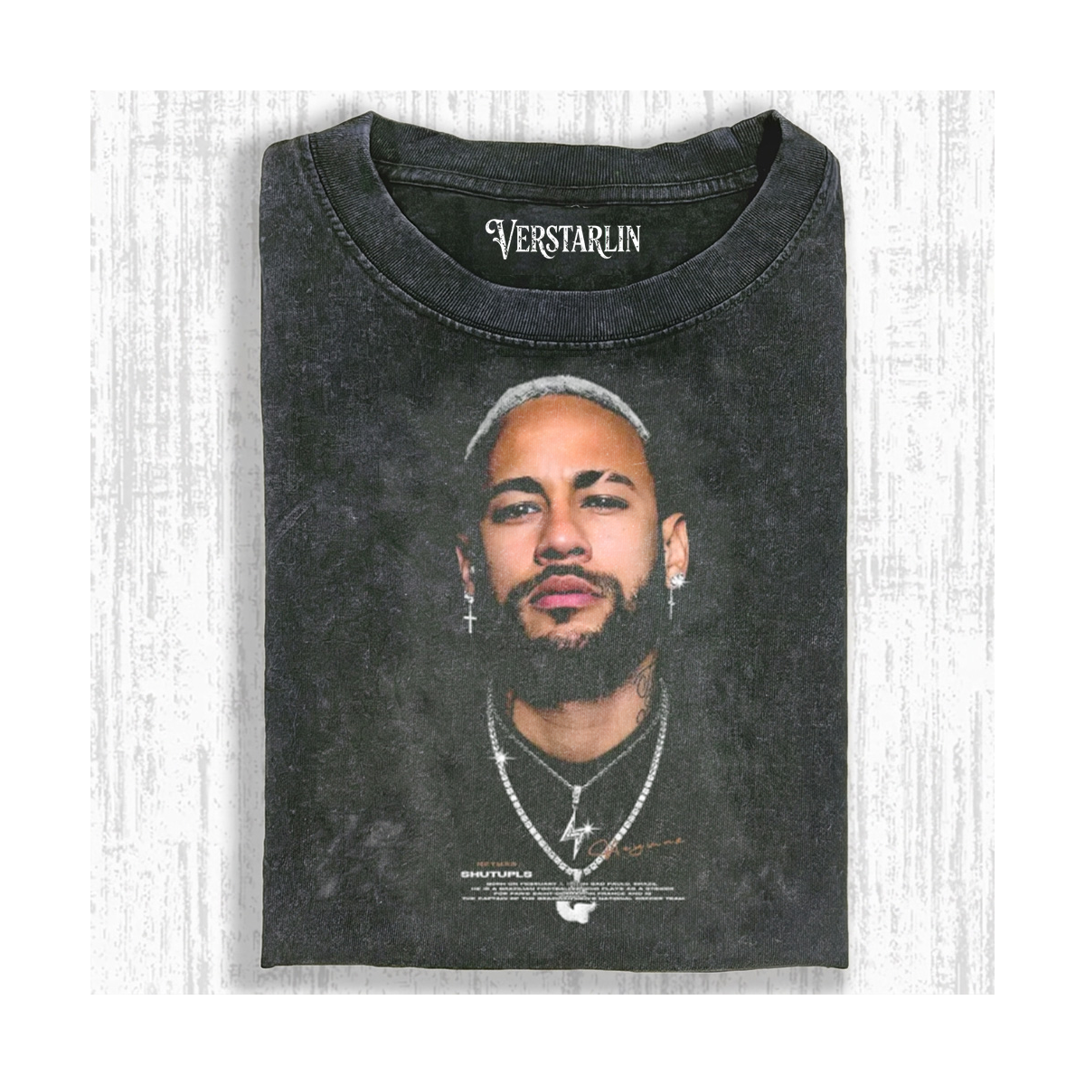 Neymar Jr. Iced Out Diamond Portrait Graphic T-Shirt