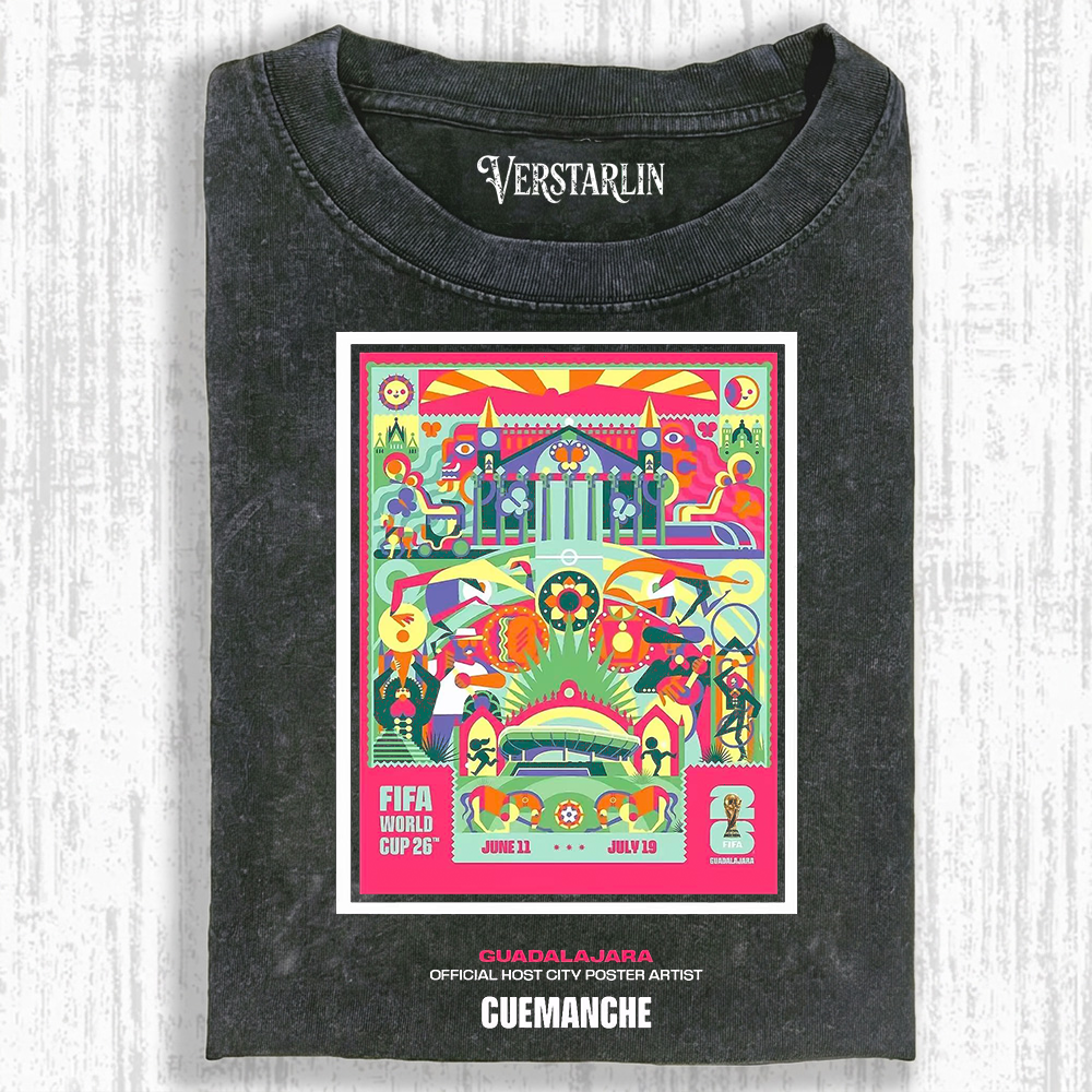 Guadalajara World Cup 2026 Colorful Art Tee | Soccer Fan Graphic Streetwear