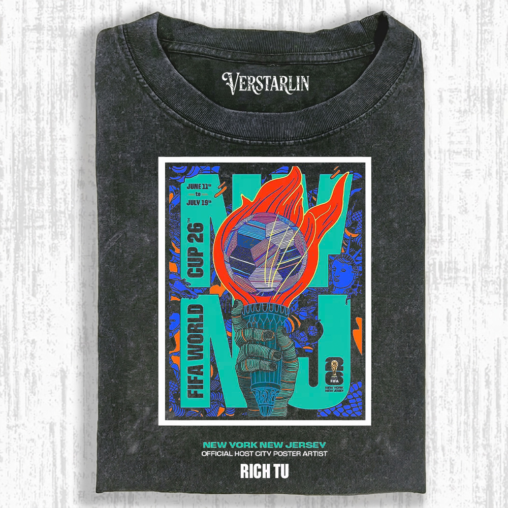 New York New Jersey World Cup 2026 Torch Poster Tee | Soccer Fan Streetwear