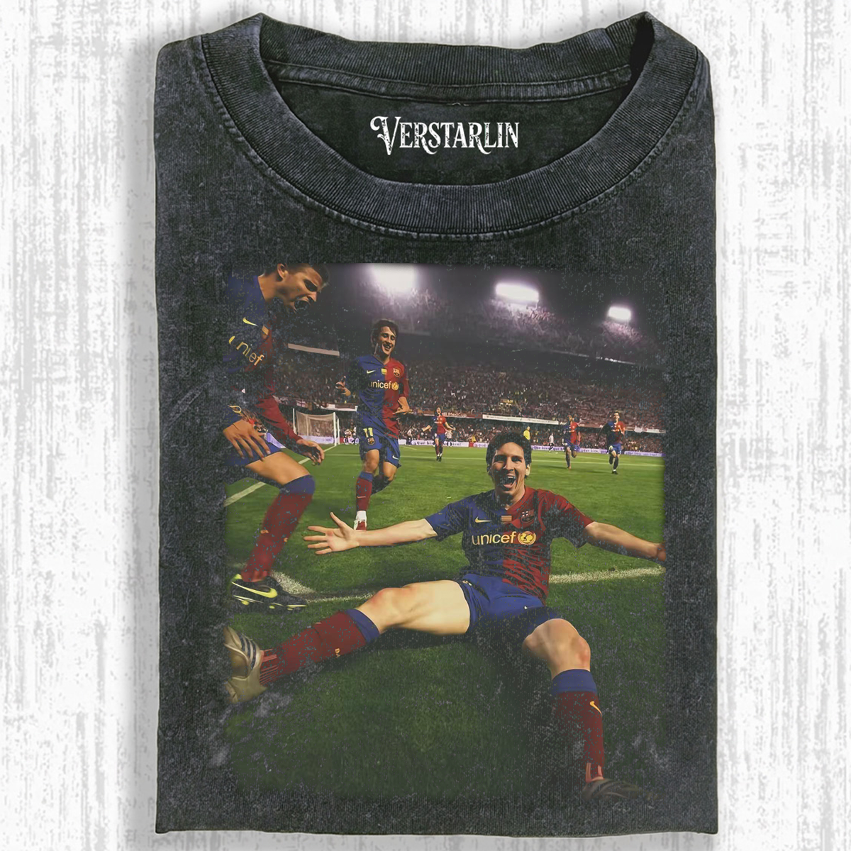 Vintage Messi Barcelona Goal Celebration Graphic Tee