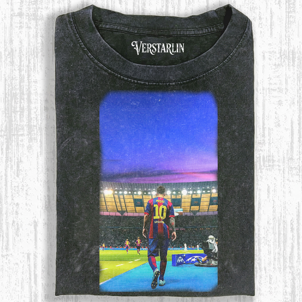 FC Barcelona Messi 10 Champions League Vintage Tee