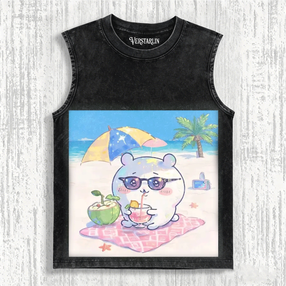 Cute Cartoon Graffiti Print Casual Top