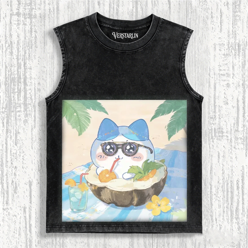 Cute Cartoon Graffiti Print Casual Top