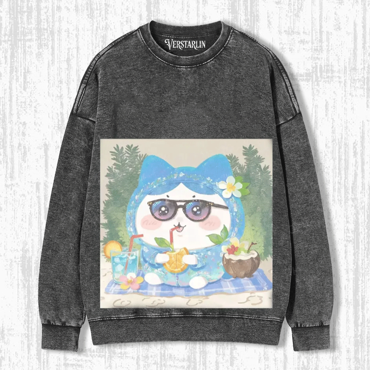 Cute Cartoon Graffiti Print Casual Top
