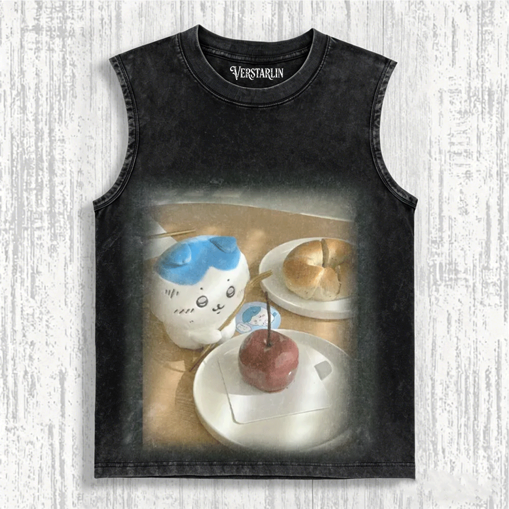 Cute Cartoon Graffiti Print Casual Top