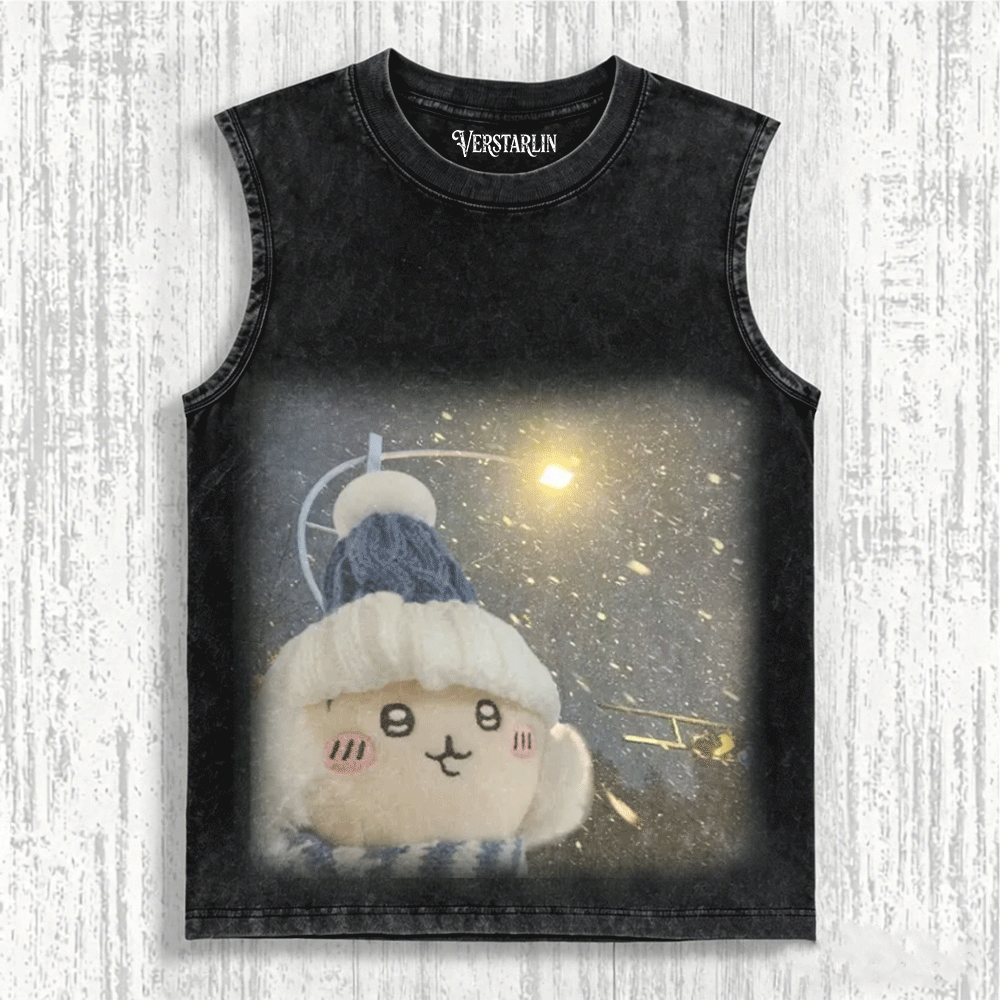 Cute Cartoon Graffiti Print Casual Top