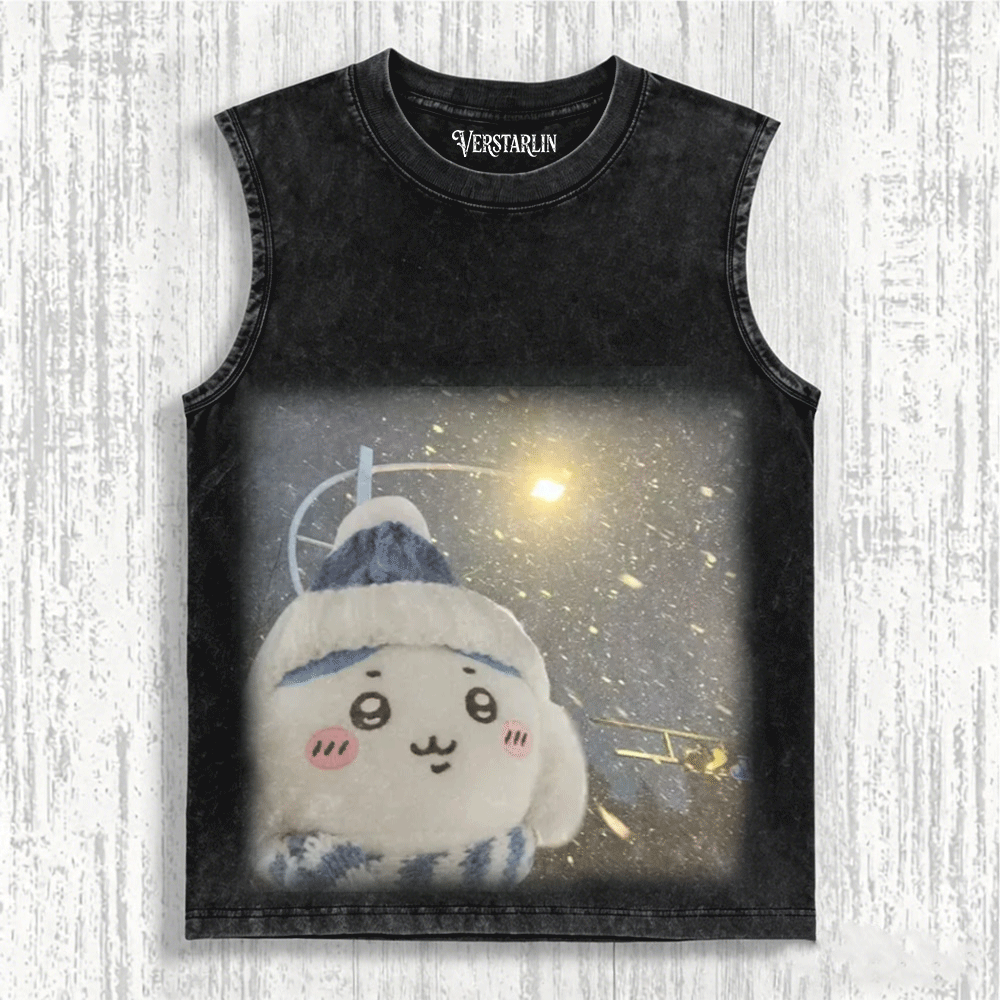 Cute Cartoon Graffiti Print Casual Top