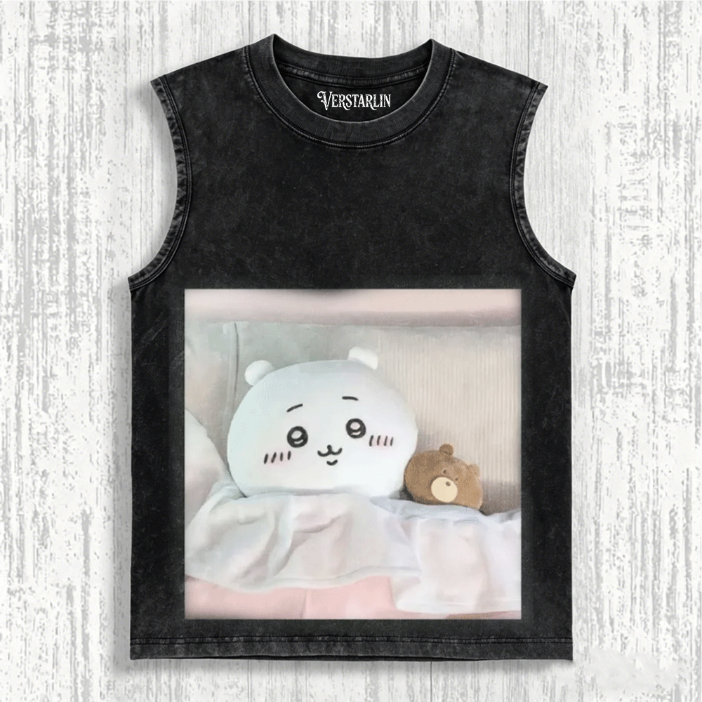 Cute Cartoon Graffiti Print Casual Top