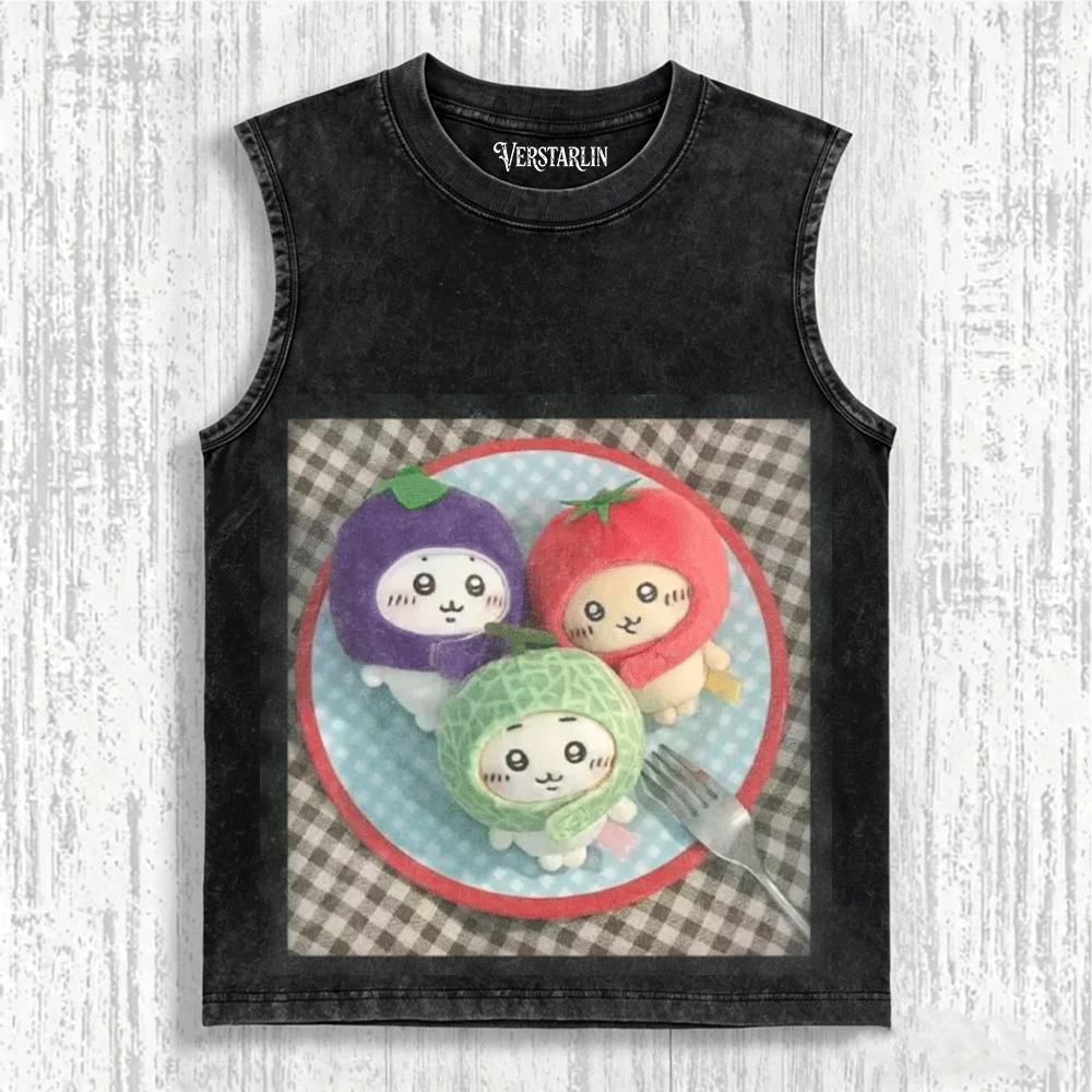 Cute Cartoon Graffiti Print Casual Top