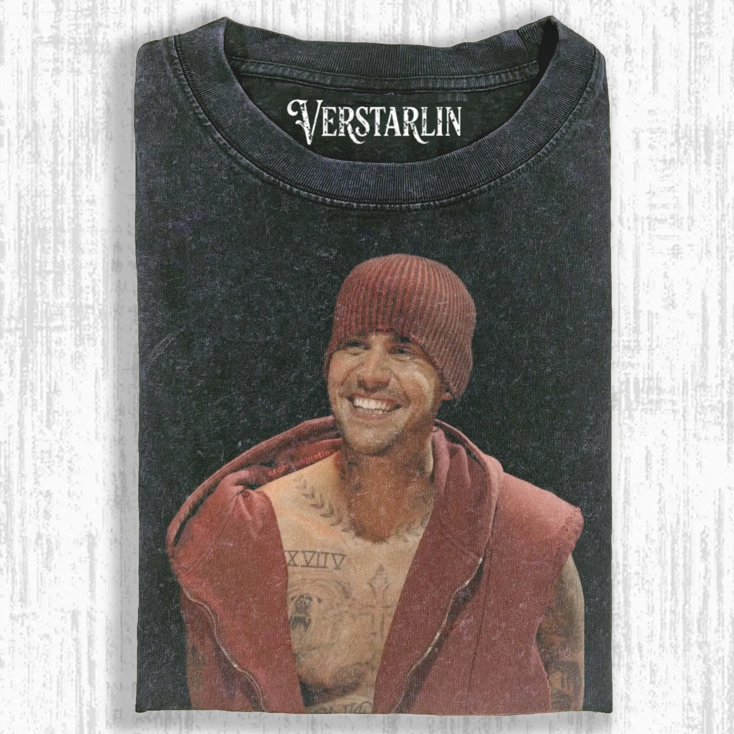 RED-TONED STREET PORTRAIT T-SHIRT