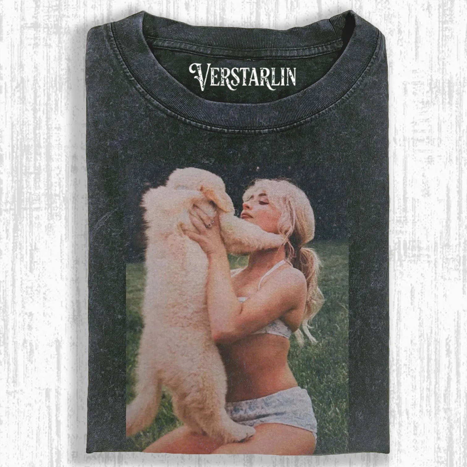 VINTAGE STAR & DOG PHOTO T-SHIRT