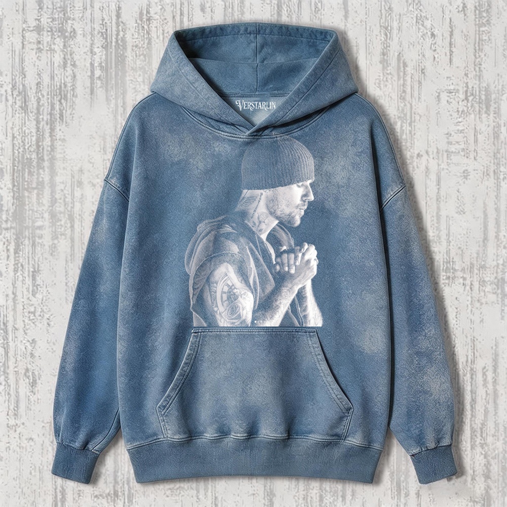 Coachella Vibe Justin Bieber Black & White Side Profile Prayer Graphic