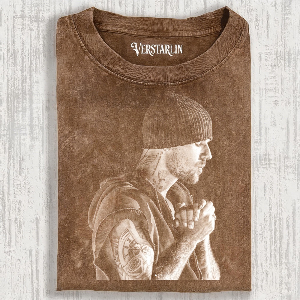 Coachella Vibe Justin Bieber Black & White Side Profile Prayer Graphic
