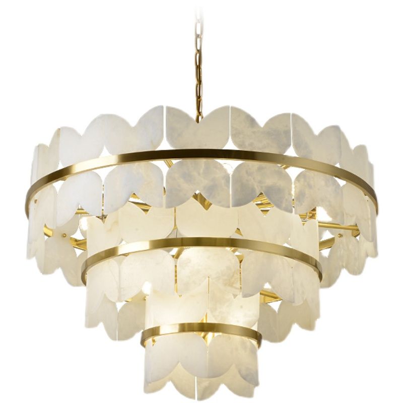 Alabaster Multi-Layer Butterfly Round Chandelier - thebelacan