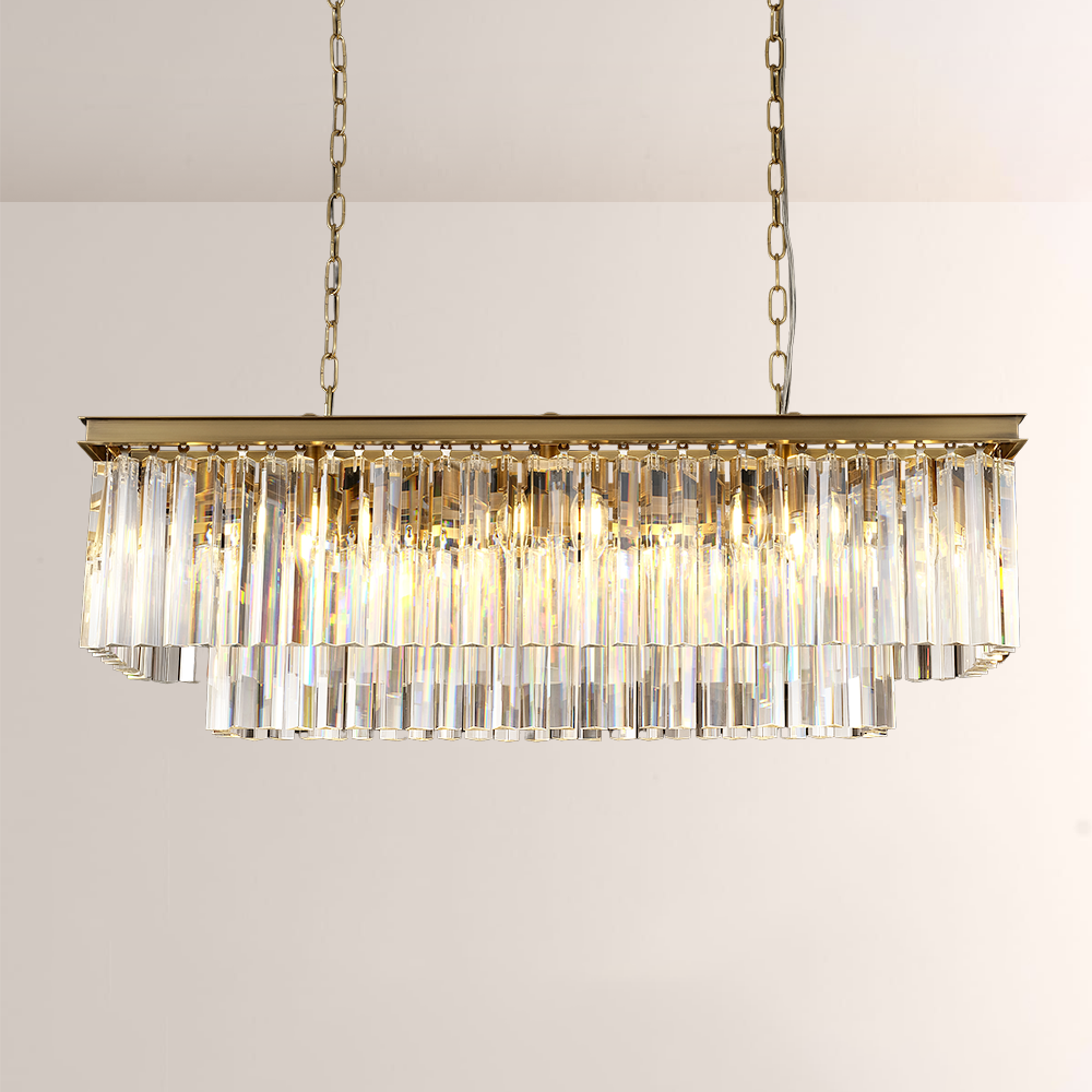 1920s Odem Rectangular Chandelier 40" - thebelacan