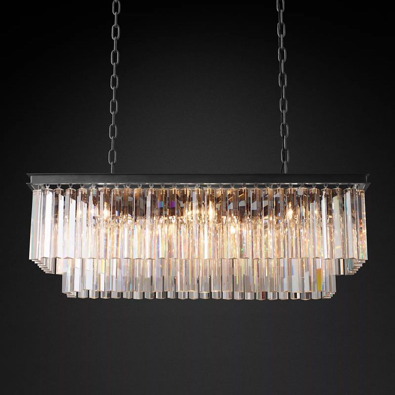 1920s Odem Rectangular Chandelier 40" - thebelacan
