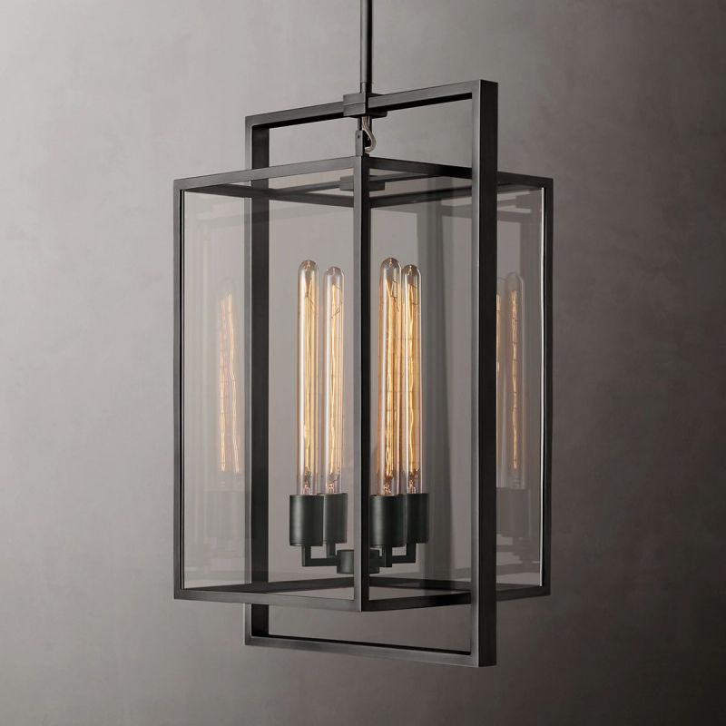 Beckman Glass Lantern Modern Pendant - thebelacan