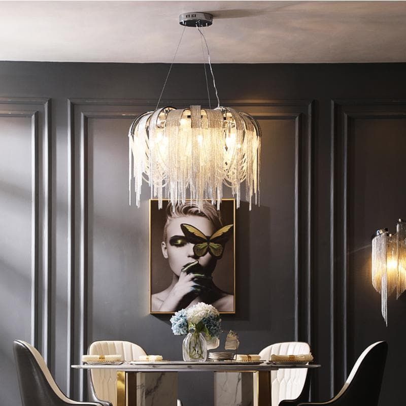 Alisa Luxury Aluminum Chain Tassel Chandelier - thebelacan