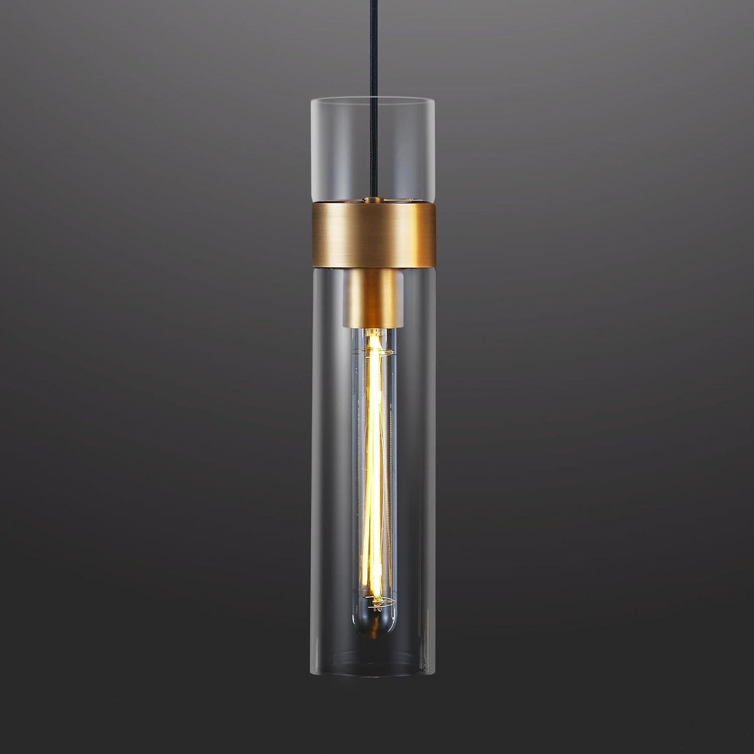 Glass Tube Brass Pendant Lights 1 Light/7 Lights - thebelacan