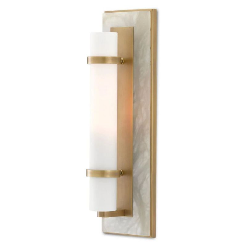 Alabaster Bruneau Brass Wall Sconce - thebelacan