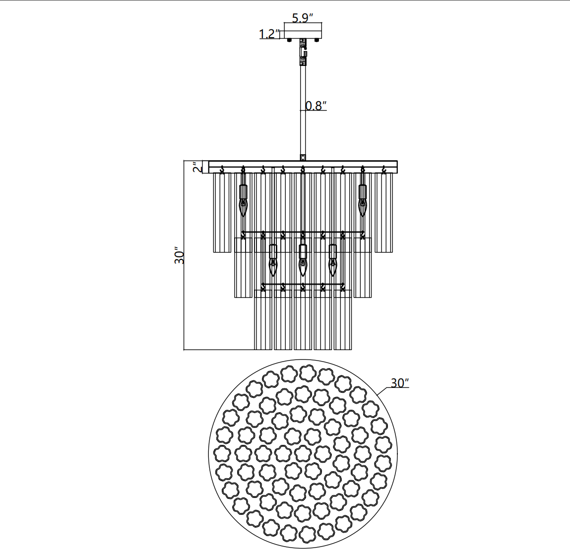 Cielle 3-Tier Round Chandelier 36” - thebelacan