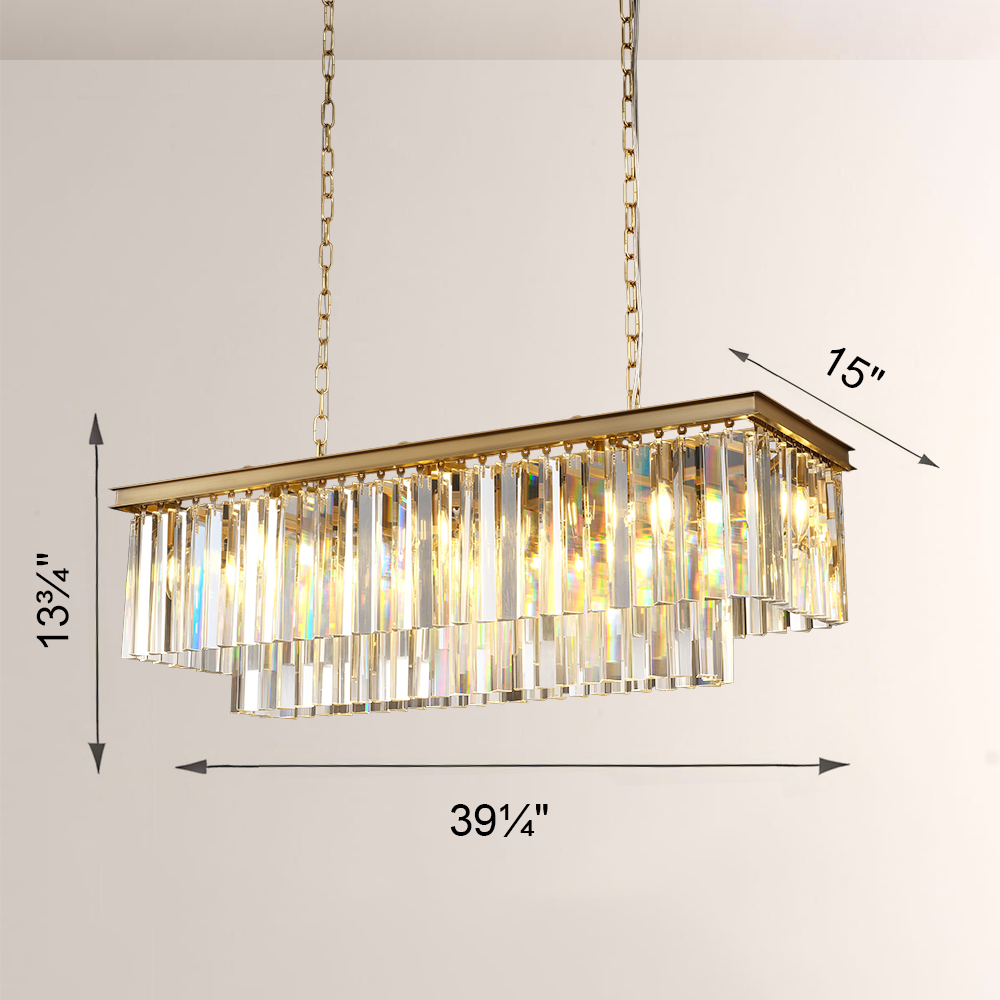 1920s Odem Rectangular Chandelier 40" - thebelacan