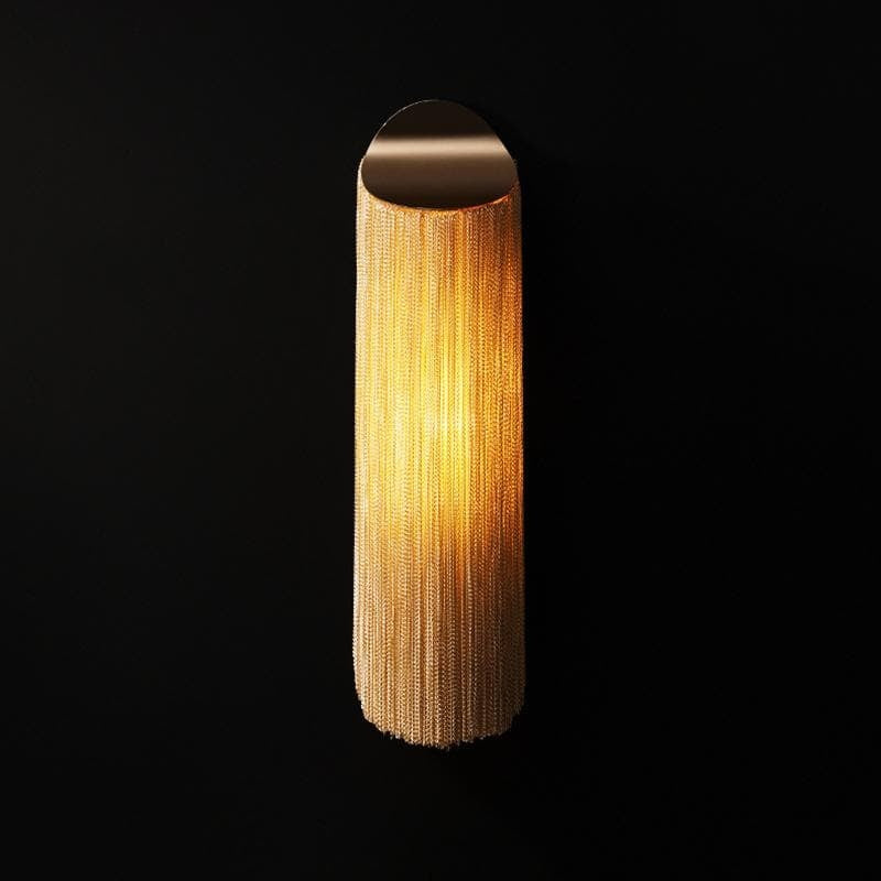 Alisa Luxury Plated Aluminum Chain Tassel Long Wall Lamp - thebelacan