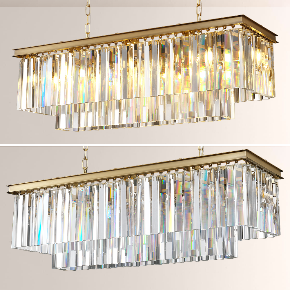 1920s Odem Rectangular Chandelier 40" - thebelacan