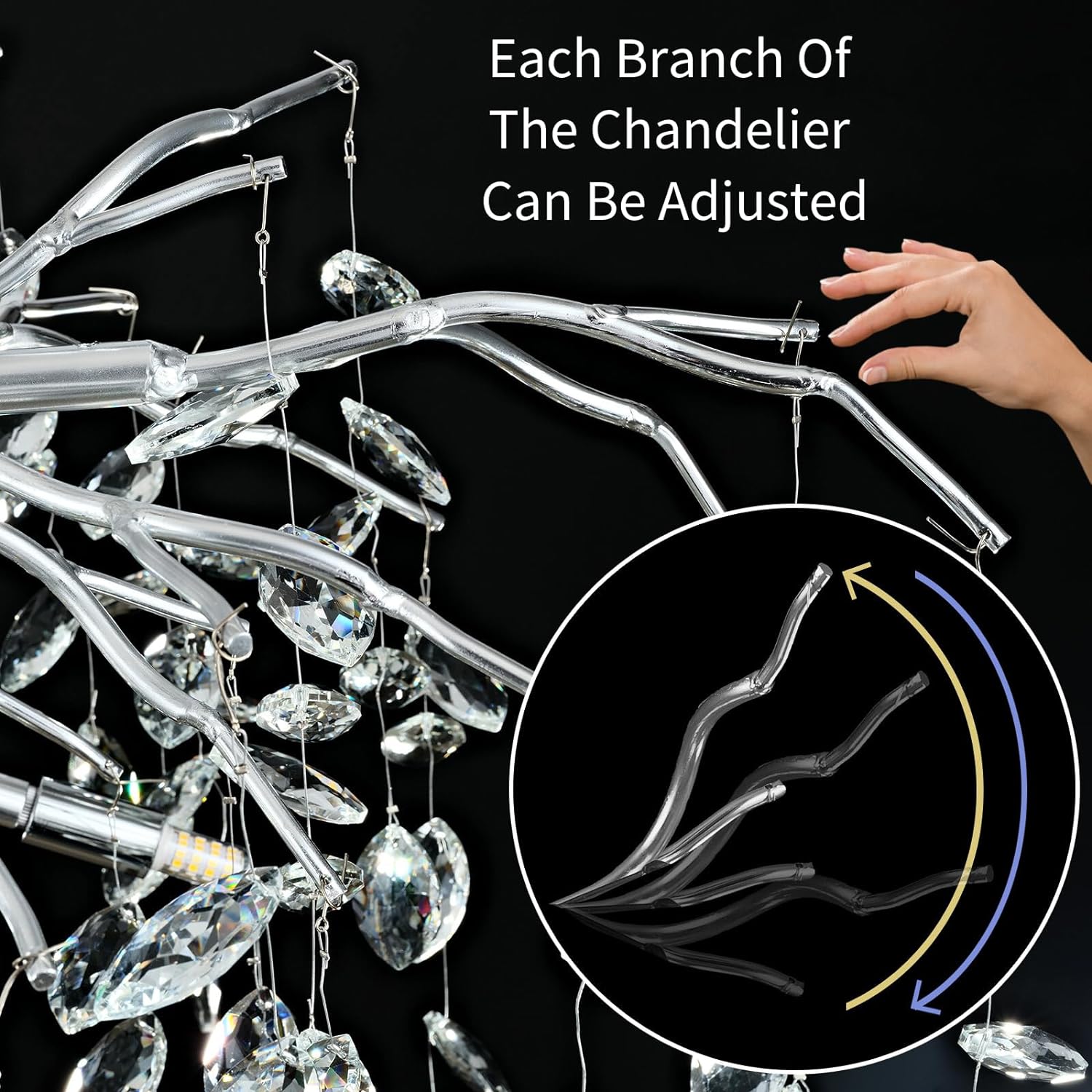 Modern Ice Eyes Tree Branch Chandelier for All rooms 47" - thebelacan