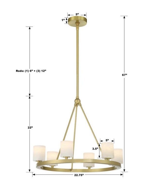 Aragon 6 Light Chandelier Alabaster - thebelacan