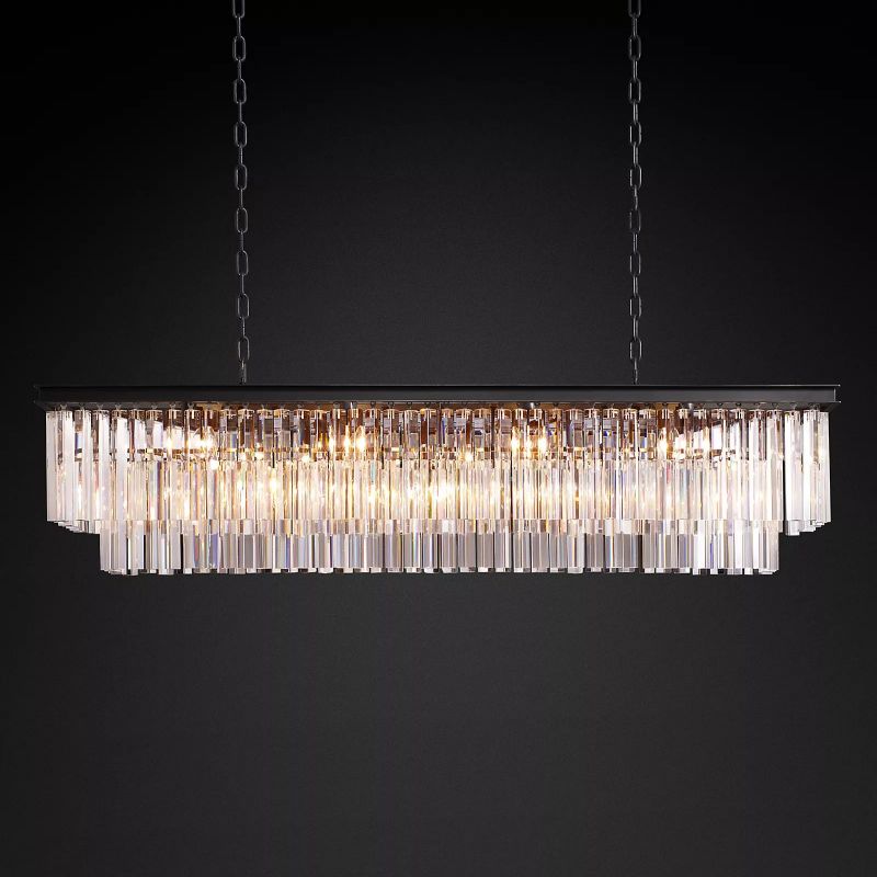 1920s Odem Rectangular Chandelier 59" - thebelacan