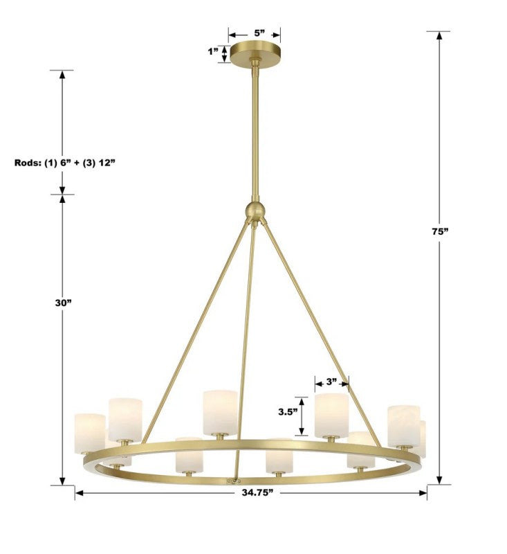 Aragon 10 Light Chandelier Alabaster - thebelacan