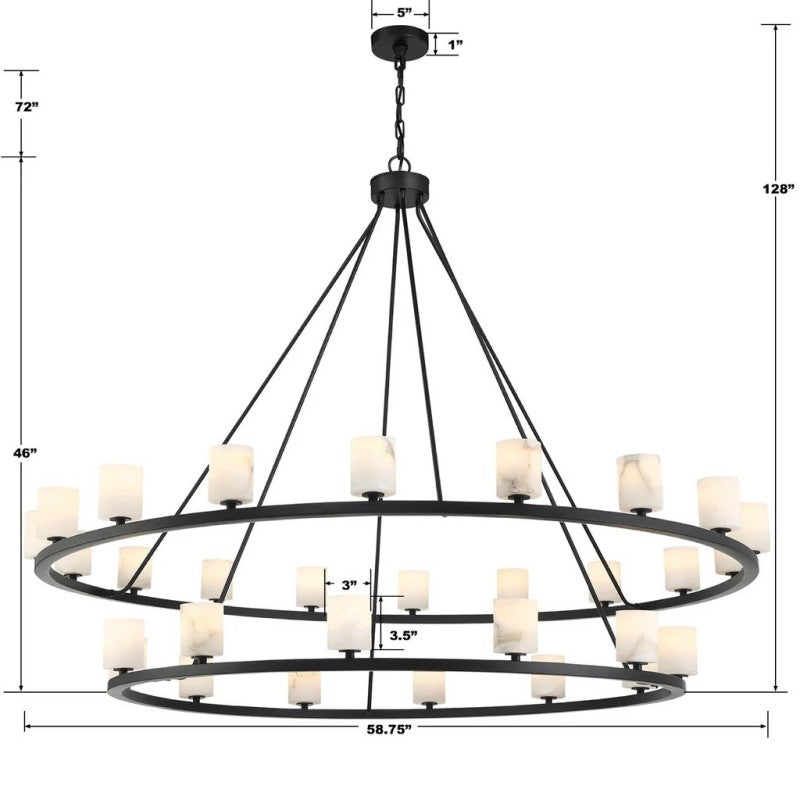 Aragon 30 Light Chandelier Alabaster - thebelacan