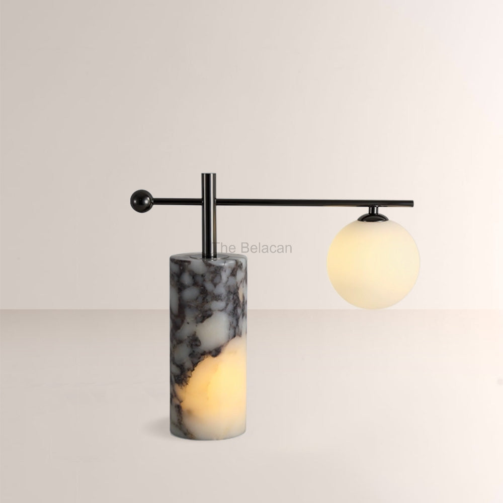 AuraVessel Balance-Arm Marble Base Globe Table Lamp - thebelacan