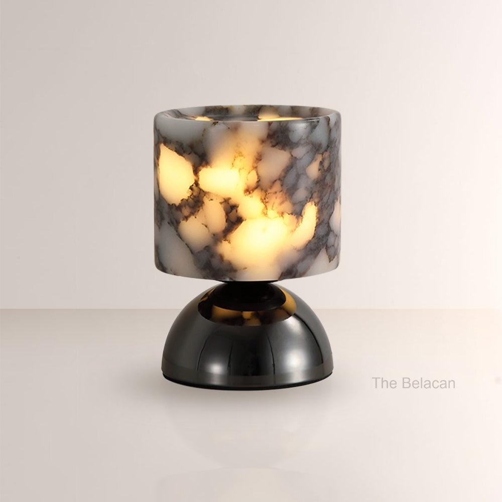 AuraVessel Cylindrical Marble Glow Accent Lamp - thebelacan