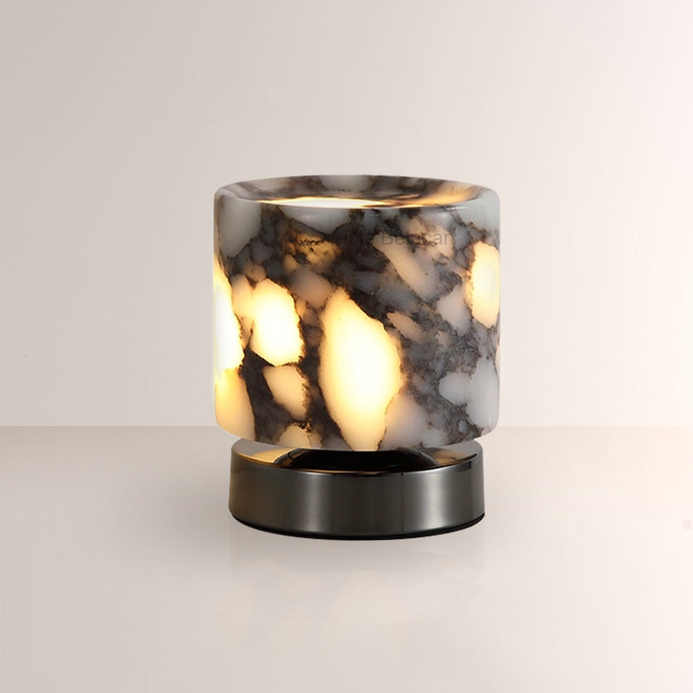 AuraVessel Cylindrical Marble Glow Accent Lamp - thebelacan