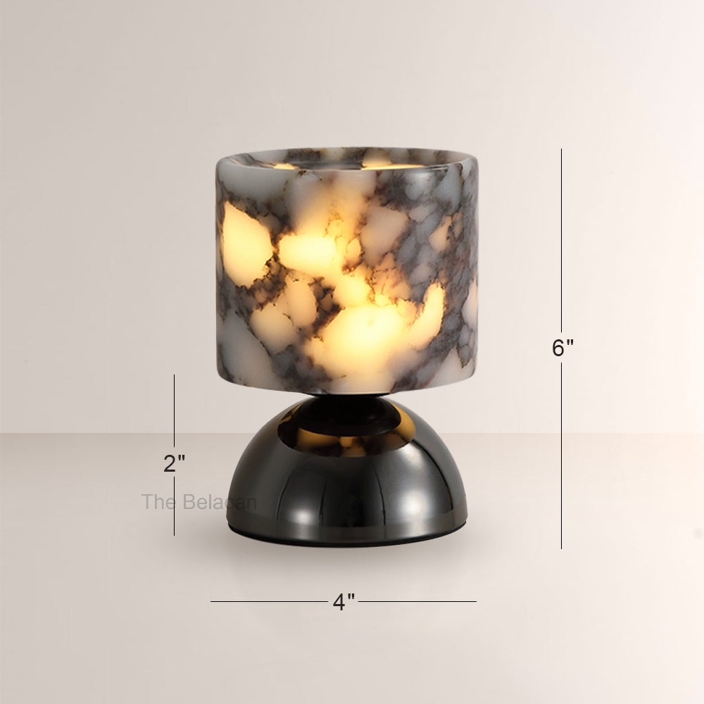 AuraVessel Cylindrical Marble Glow Accent Lamp - thebelacan