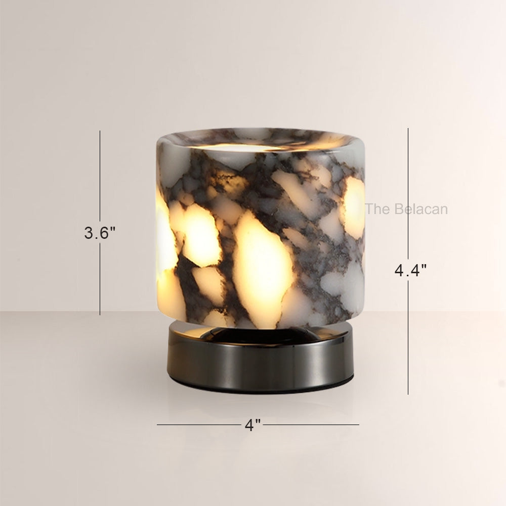 AuraVessel Cylindrical Marble Glow Accent Lamp - thebelacan