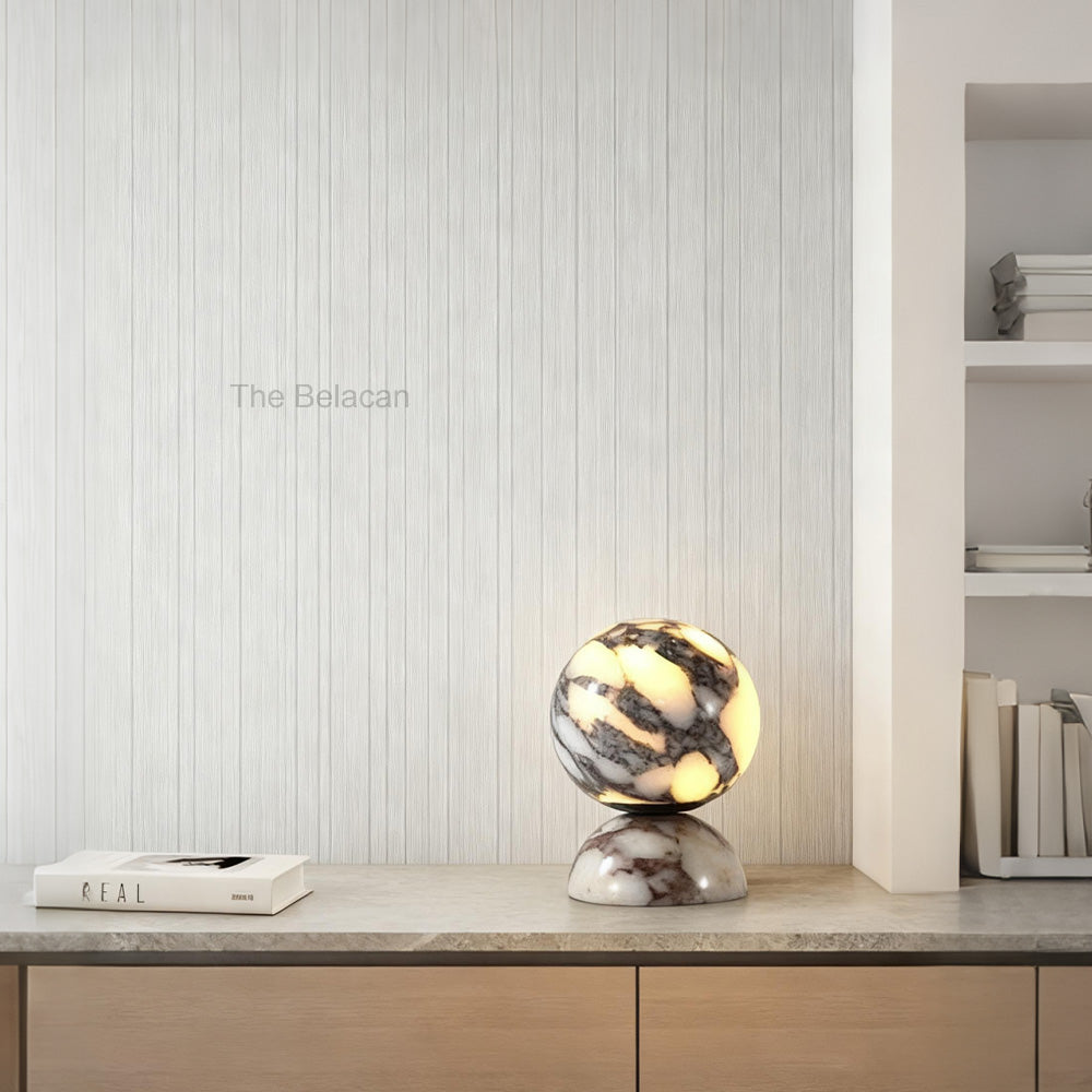 AuraVessel Sphere Dome Marble Accent Lamp - thebelacan