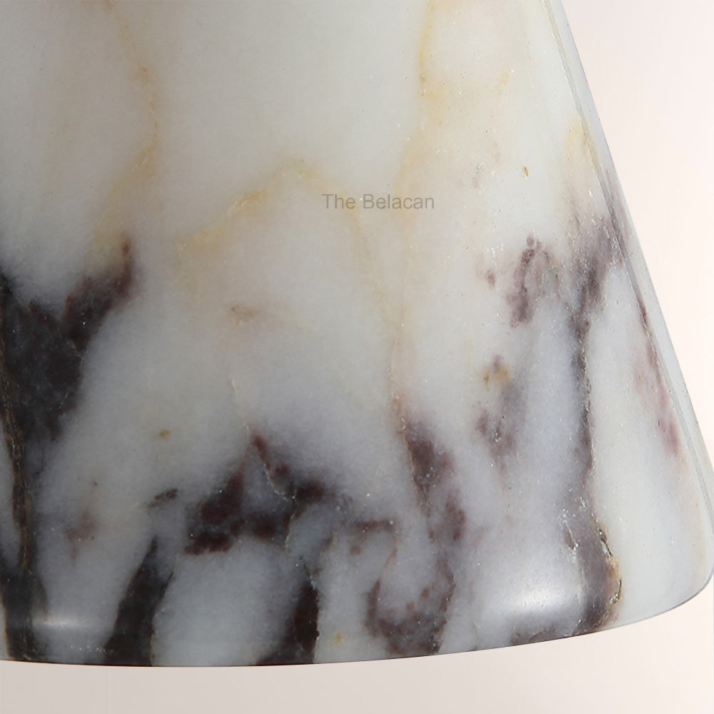 AuraVessel Stone-Tone Tapered Shade Table Lamp - thebelacan