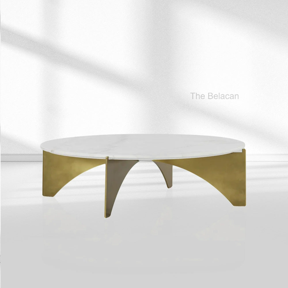 Baleno Marble and Brass Coffee Table - thebelacan